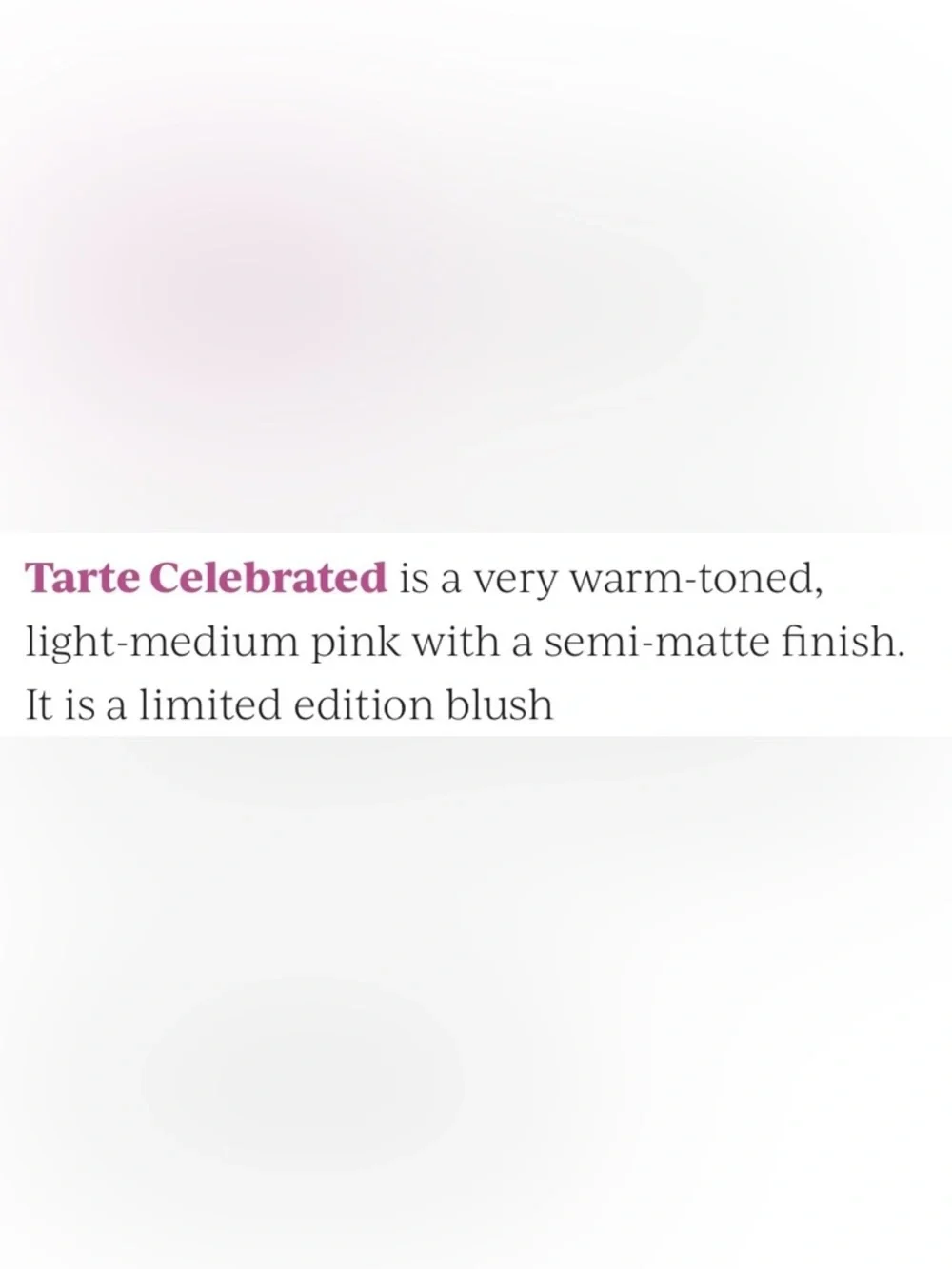 NWT~LIMITED EDITION NO LONGER AVAIL~Tarte “Celebrated” Amazonian Clay Blush